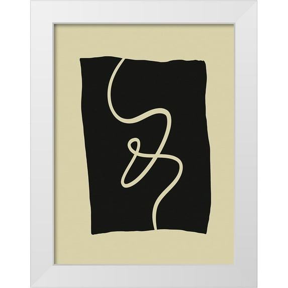 Alpenglow Workshop 25x32 White Modern Wood Framed Museum Art Print Titled - Beige Lines I