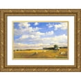 thumbnail image 1 of Alpenglow Workshop 32x23 Gold Ornate Wood Framed with Double Matting Museum Art Print Titled - Meadow with Rocky Outcrops, 1 of 4