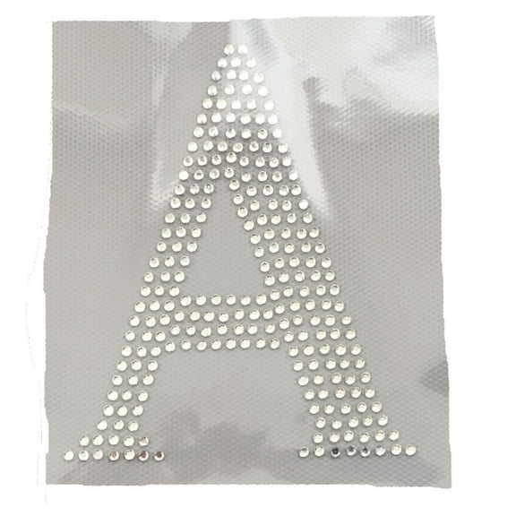 Alpha - 4" Greek Letter - Crystal - Rhinestone Iron on Transfer
