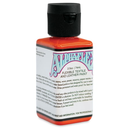 Alpha 6 AlphaFlex - Vermilion - Innovative Fabric and Leather Paint for Artistic Creations, 2.5 oz