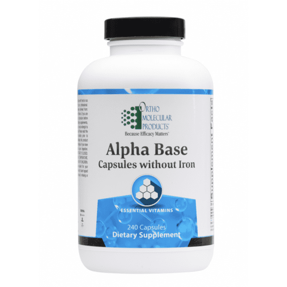Alpha Base Capsules without Iron (240 capsules) by Ortho Molecular Products