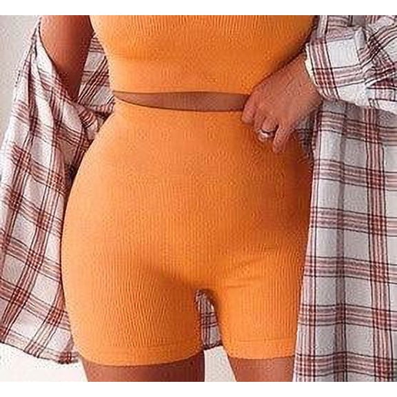 Alpha C Apparel Women 2 piece seamless ribbed workout yoga set