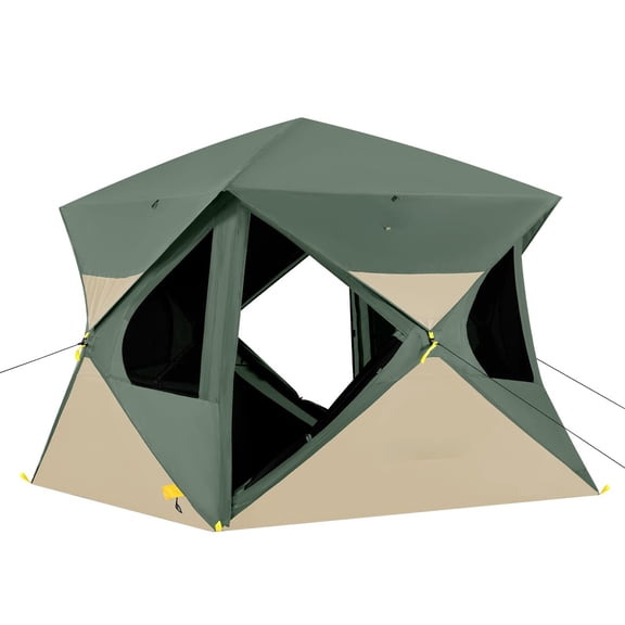 Alpha C4 Ultra Camping Tent 4 Person Pop Up Instant Cabin Setup In 60 Seconds Portable Hub With Rainfly & Windproof For Outdoor Overlanding