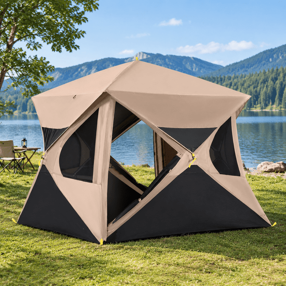 Alpha C4 Ultra Camping Tent Pop Up Instant Cabin Setup in 60 Seconds Portable Hub Tent with Rainfly & Windproof for Outdoor Camping & Overlanding