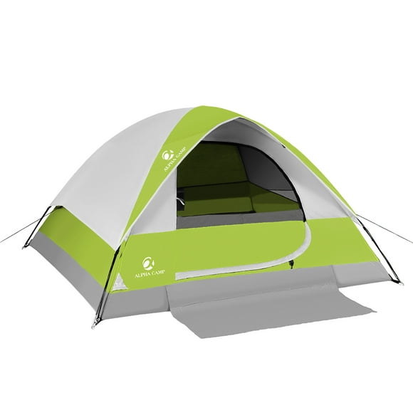 Alpha Camper 2-Person Camping Dome Tent Portable Tent with Carry Bag, Green