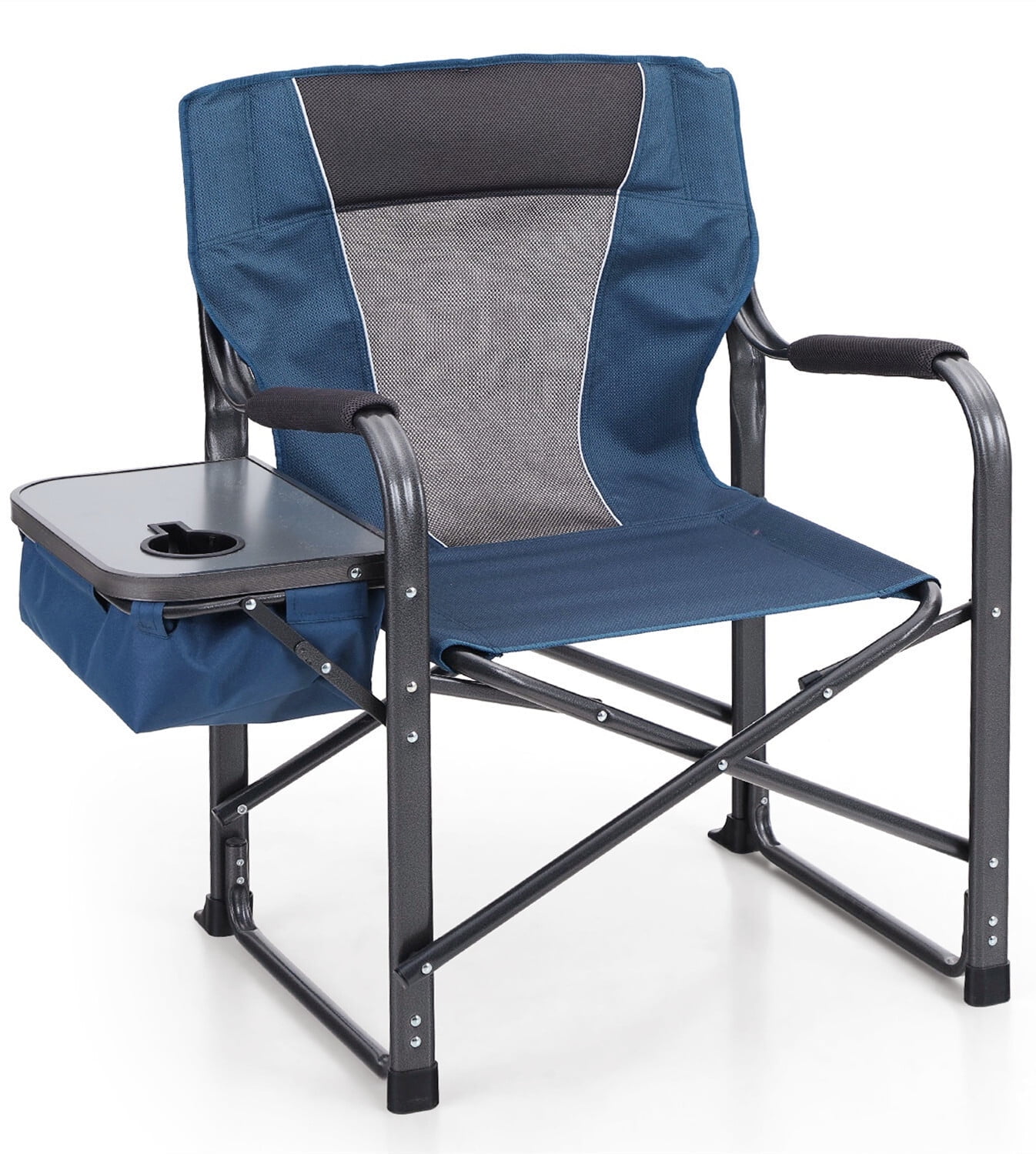 Alpha Camper Director Chair Heavy Duty Folding Camping Chair Oversized  Portable Tailgating Chair with Cup Holder  Cooler Bag, Capacity-350 lbs 