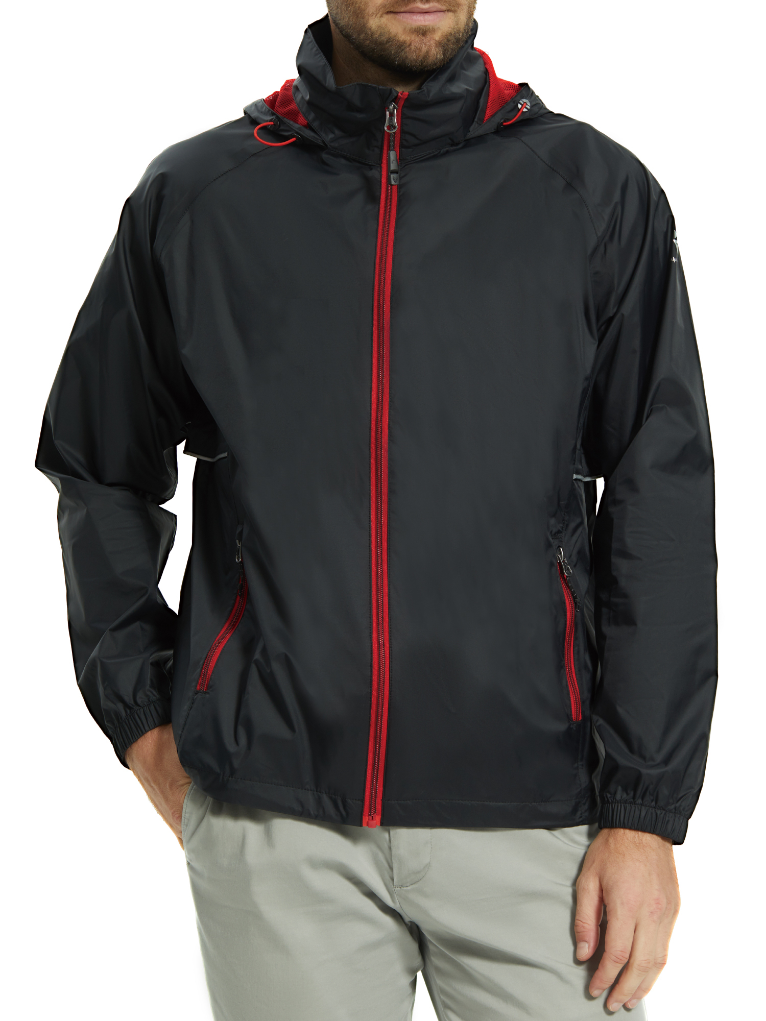 Alpha Camper Men's Waterproof Softshell Rain Jacket with Hood, Black