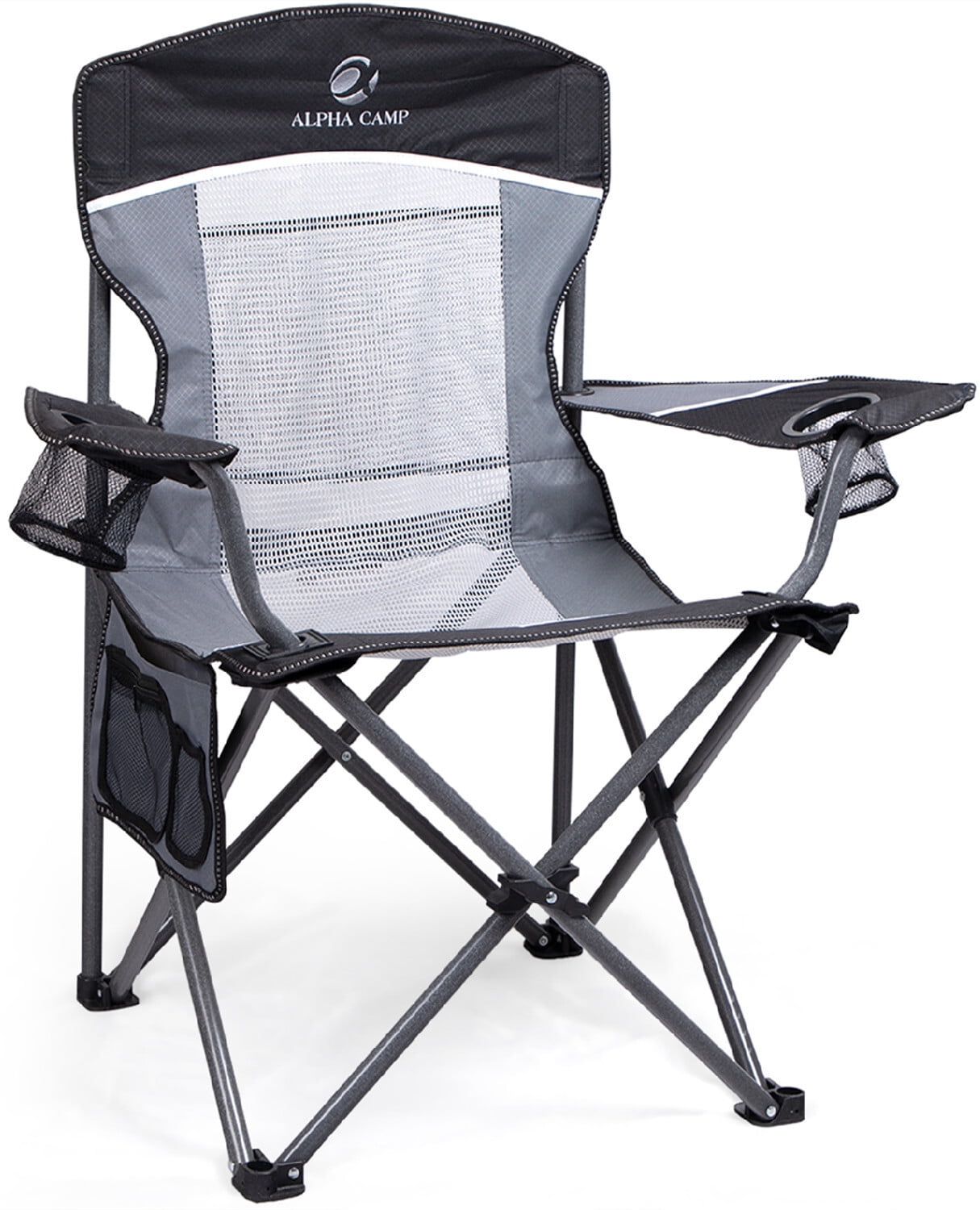 GCI Outdoor Freestyle Rocker XL Heavy Duty Portable Folding Camping Chair, Pewter Gray