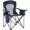 thumbnail image 1 of Alpha Joy Oversized Camping Chair Portable Padded Quad Chair Heavy Duty Lawn Chair Steel Frame Arm Chair with Cooler 450LBS Weight Capacity Suitable for Outdoor Camping, Blue, 1 of 10