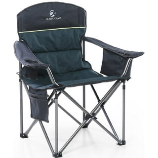 VINGLI Oversized Fishing Chair with Footrest Support 440 lbs 160°  Adjustable Backrest, Black & Army Green 