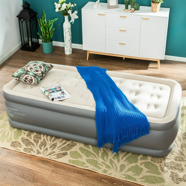 Alpha Camper Twin Size Air Mattress with Builtin Pump for Camping