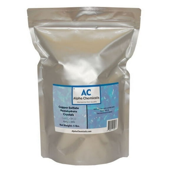 Alpha Chemicals Copper Sulfate Pentahydrate Crystal Fertilizer, 5 lbs