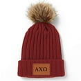 thumbnail image 1 of Alpha Chi Omega Beanie Hat with Pompom Red, 1 of 5