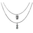 thumbnail image 1 of Alpha Chi Omega Sorority Jewelry, Adjustable Double Chain Silvertone Necklace. Greek Letters And Lyre. Hypoallergenic, No Nickel,Lead, Or Cadmium In The Metal.Great Gift For Big/Little Sister ©2024, 1 of 1