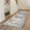 thumbnail image 1 of Alpha Contemporary 2' x 7' Gray and Beige Polyester Indoor Area Rug, 1 of 7