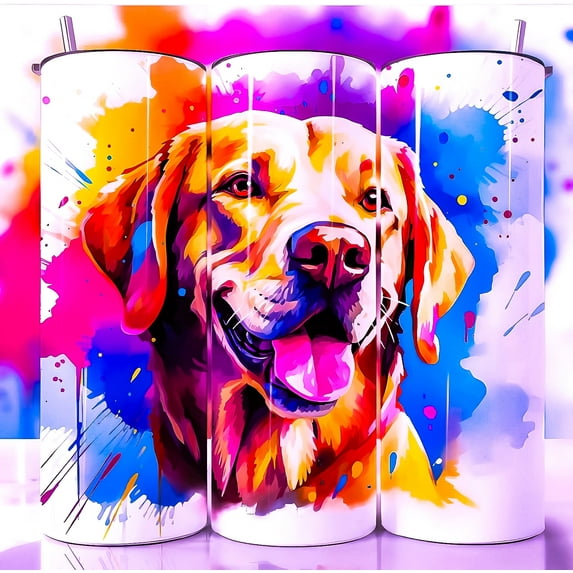 Planet Xpress 20oz Tumbler - Cartoon Yellow Lab Splatter Edition with Straw