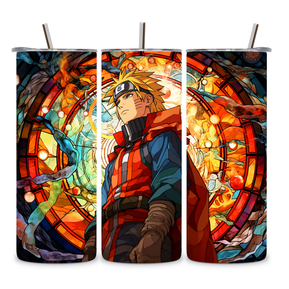 Alpha Printing 20oz Tumbler  Ninja Clan Stained Glass Anime Edition with Straw, Insulated Cup