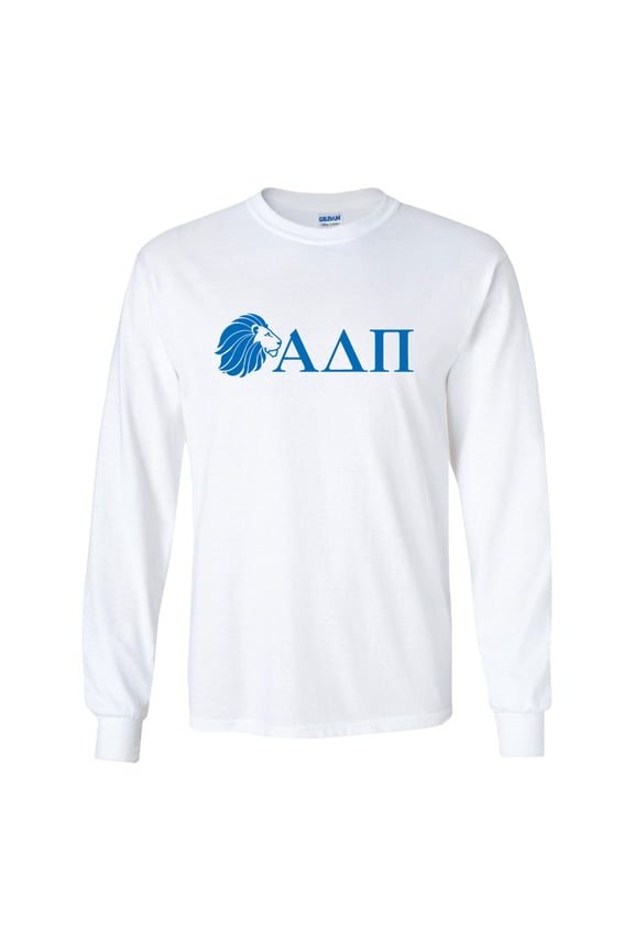 Alpha Delta Pi Long Sleeve T-shirt Greek Letter Design Sport Grey - Medium