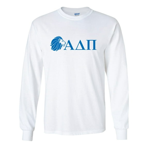 Alpha Delta Pi Long Sleeve T-shirt Greek Letter Design Sport Grey - Medium