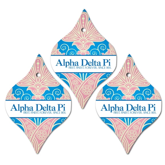 Alpha Delta Pi Ornament - Set of 3 Tapered Shapes