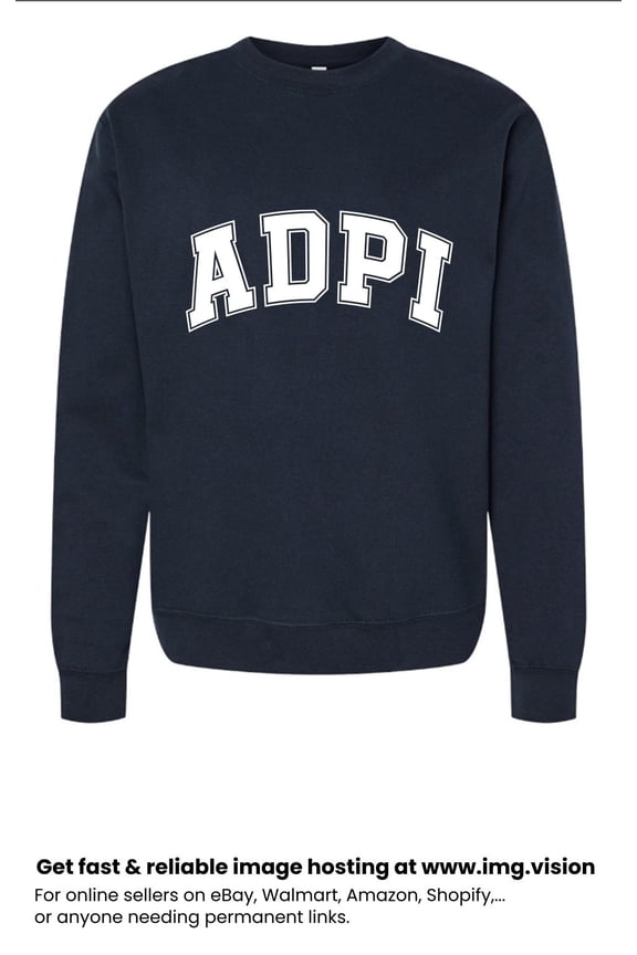 Alpha Delta Pi Sweatshirt, Crewneck Sweatshirt with Varsity Greek Letters Design, Sorority Brand Colors - Size Large