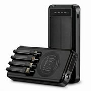 Alpha Digital Solar Charging Power Bank with Flashlight, Black