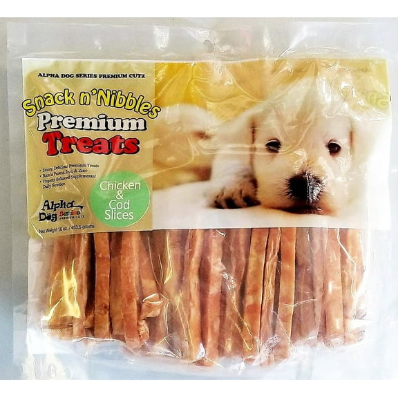 Alpha Dog Series Soft Chewy Chicken and Cod Jerky Stick Treats - 16oz