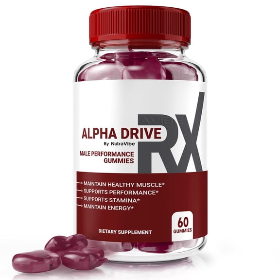 Alpha Drive RX Gummies with a Natural Daily Blend for Energy & Wellness | Great-Tasting, Easy-to-Chew Gummies (60 Gummies)
