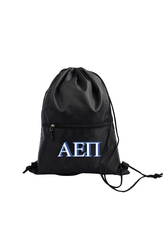 Alpha Epsilon Pi Fraternity Black Drawstring Backpack, Sports Bag, Travel Carryall