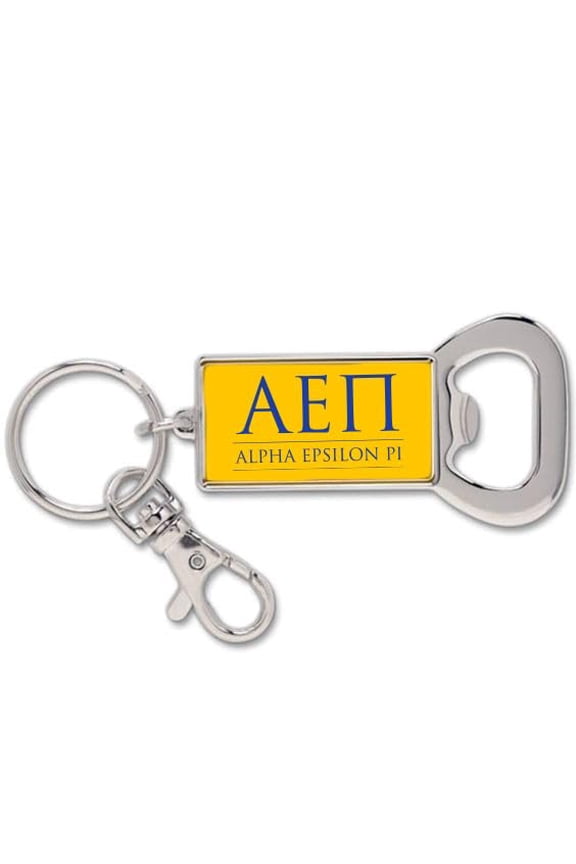 Alpha Epsilon Pi Fraternity Keychain - Flat Bottle Opener with Greek Letters and Fraternity Name in Official Colors, Alpha Epsilon Pi Keyring