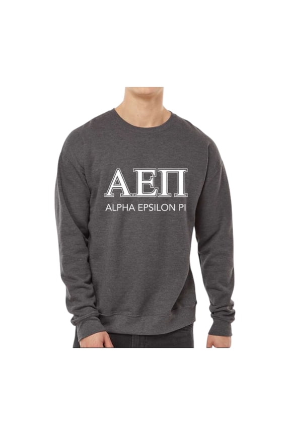 Alpha Epsilon Pi Sweatshirt, Crewneck Sweatshirt with Varsity Greek Letters Design - Size Extra Large