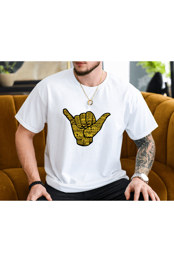 Alpha Fraternity Hand Sign 1906 Heritage Pride Art Unisex T-Shirt, up to size 3XL.