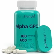 Alpha GPC Choline Supplement 300mg - 120 Vegetarian Capsules | Made In Usa | Cognitive Enhancer Nootropic | Supports Memory & Brain Function | Boosts Focus & Mood | 300 mg Pure Powder Pills Complex