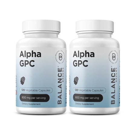 Alpha GPC Choline Supplement 600mg – 120 Vegetable Capsules - Advanced Memory Formula, Nootropics Brain Support Supplement - Non-GMO and Gluten Free Pills by Balance Breens