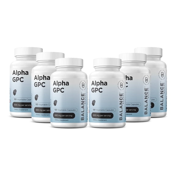 Alpha GPC Choline Supplement 600mg 120 Vegetable Capsules - Advanced Memory Formula, Nootropics Brain Support Supplement - Non-GMO and Gluten Free Pills by Balance Breens