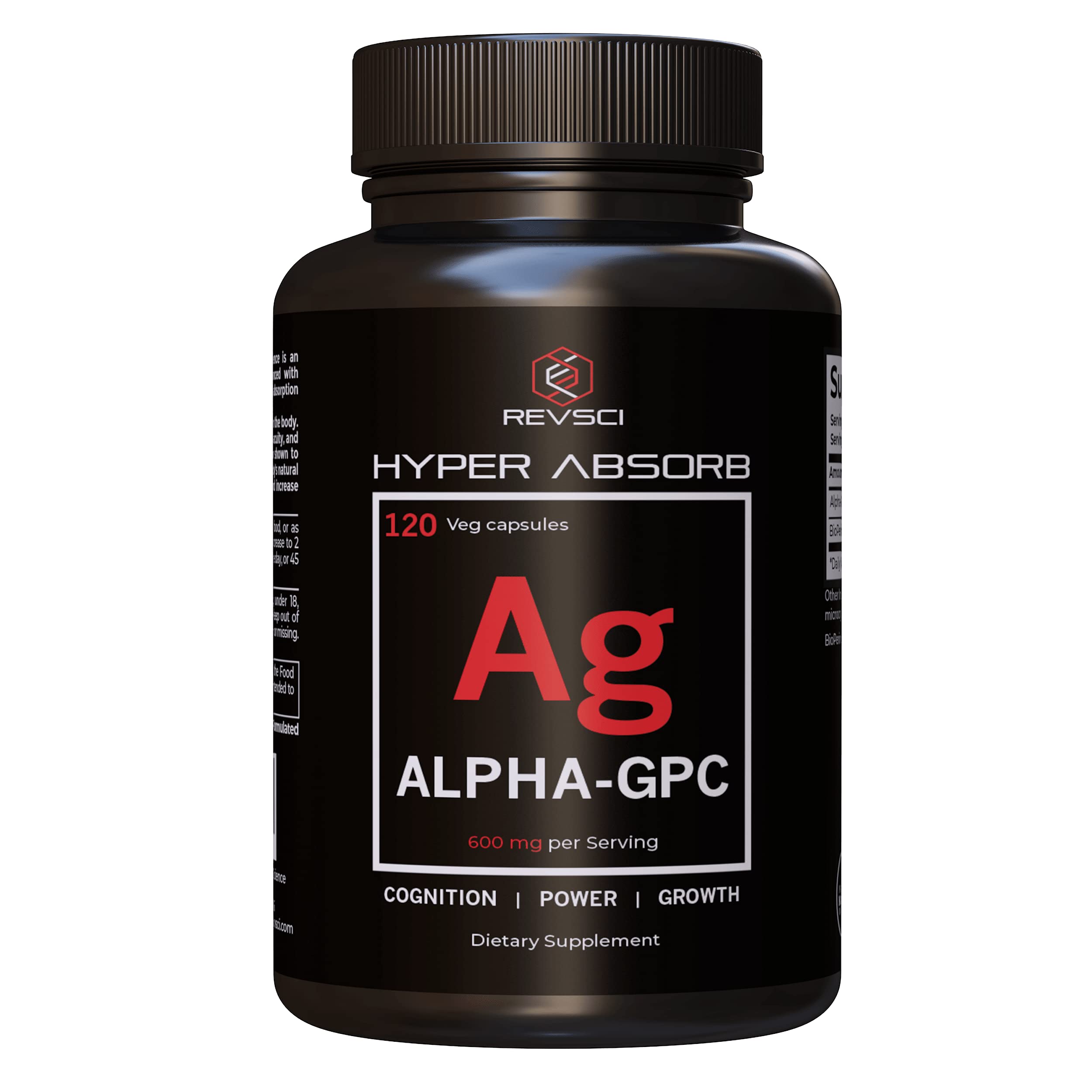 Alpha GPC Choline Supplements, 120 Hyper Absorb Capsules - Alpha