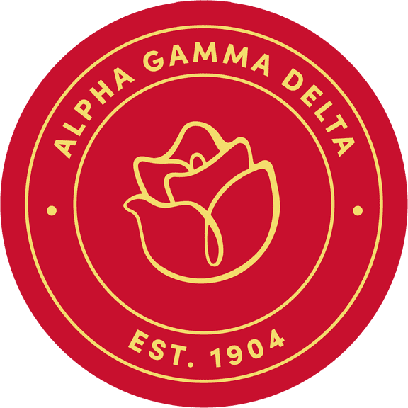 Alpha Gamma Delta Car Decal Sticker - Officially Licensed Sorority Window Sticker, Full Color Circle Logo Design