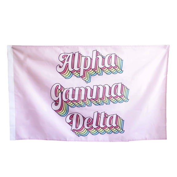 Sorority Shop Alpha Gamma Delta - Sorority Name Flag (Retro Design)