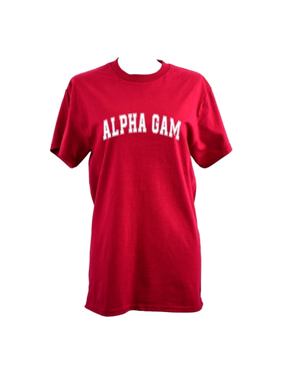Alpha Gamma Delta T-Shirt - Varsity Letter Sorority Tee, 100% Cotton, Size Small