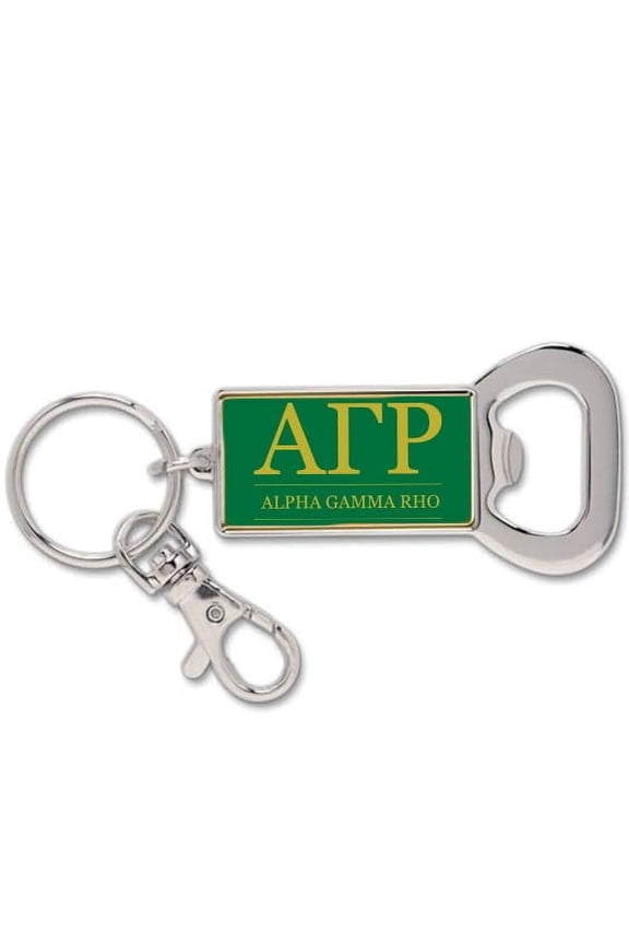 Alpha Gamma Rho Fraternity Keychain - Flat Bottle Opener with Greek Letters and Fraternity Name in Official Colors, Alpha Gamma Rho Keyring