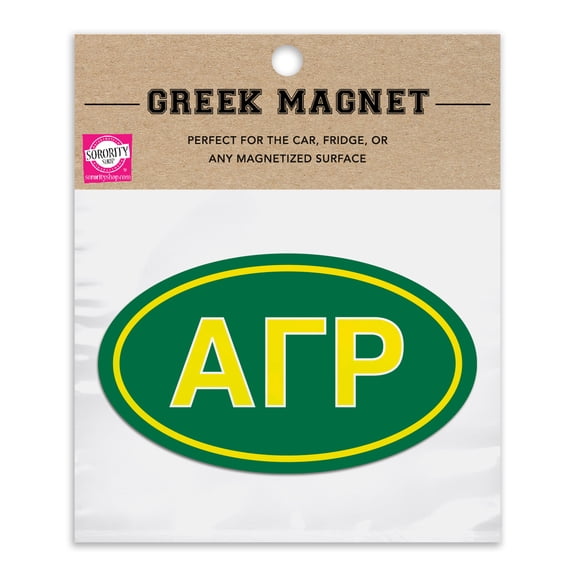 Alpha Gamma Rho Oval Fraternity Car Magnet Set of 2 - Removable, No Residue, All-Weather Magnets for Fraternity Guys and Student Drivers