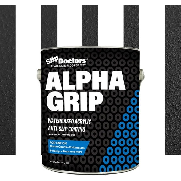 Alpha Grip Non-Slip Striping Paint for Parking Lots and Concrete Surfaces - Black