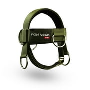 Iron Neck Neck Trainer, Exerciser, Strengthener with Adjustable Head and Chin Strap - Portable Head Harness for Weight Lifting, Home, Gym Use - Exercise & Workout Equipment Alpha, Green