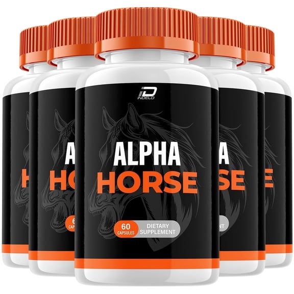 Alpha Horse for Men Capsules - AlphaHorse Vitamin Complex Pills, All Natural Formula, 5 Pack, 300 Capsules