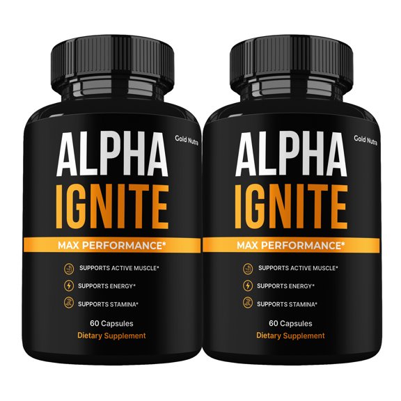 Alpha Ignite Capsules, Advanced Formula, AlphaIgnite Supplement All Natural Formula, Maximum Strength (2 Pack)