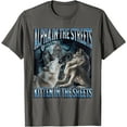 thumbnail image 1 of Alpha In The Streets Kitten Funny Werewolf Wolf Meme Unisex T-Shirt for Men Women Kids Toddler,Charcoal Color,Size 5/6, 1 of 5