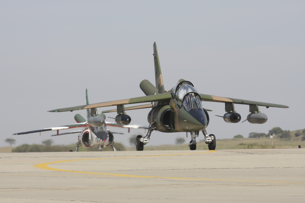 Alpha Jets of the Portuguese Air Force Canvas Art - Timm ZiegenthalerStocktrek Images (35 x 23)