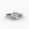 thumbnail image 1 of Alpha Jewel 1.6 Ct Excellent Asscher Cut Moissanite Knife Edge Shank Ring - 14k White Gold Plated Wedding Anniversary Ring for Her - Solitaire Engagement Ring - Wedding Moissanite Women's Ring, 1 of 4