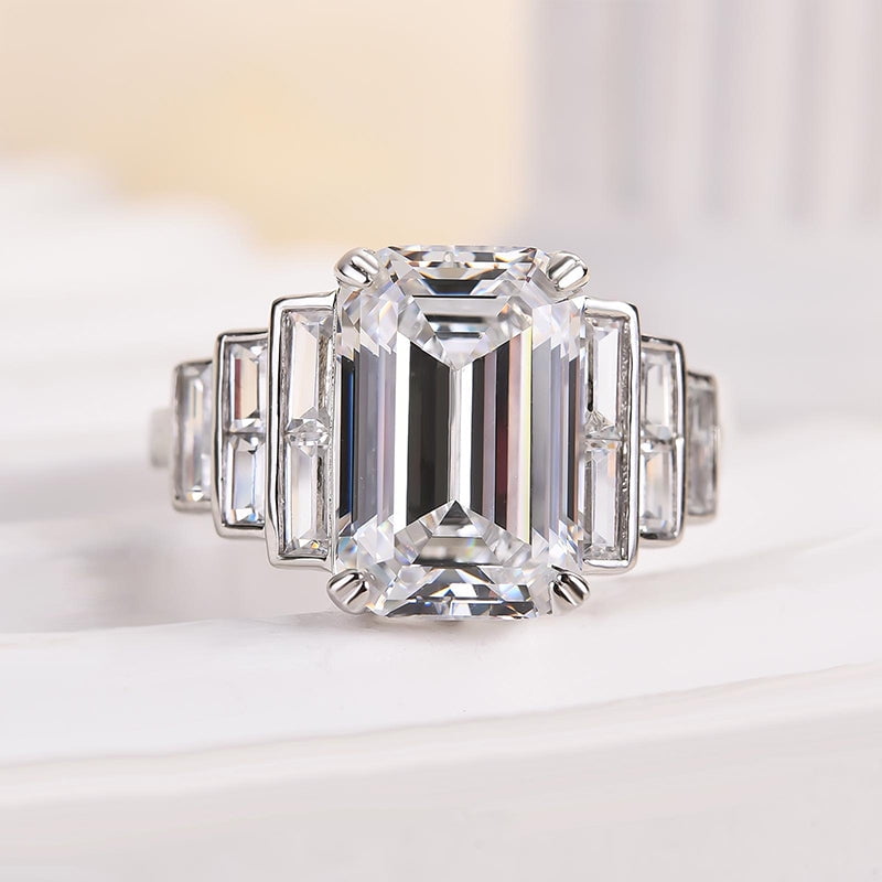 Alpha Jewel 1.7 Ct Emerald Cut Engagement Ring for Women - Multi ...