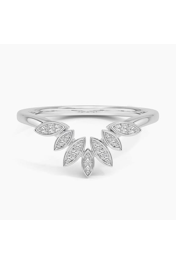 Alpha Jewel 1.75 Ct VVS1/D Round Cut Prong Set Lab-Created Simulated Diamond Curved Engagement Wedding Ring 14K White Gold Plated